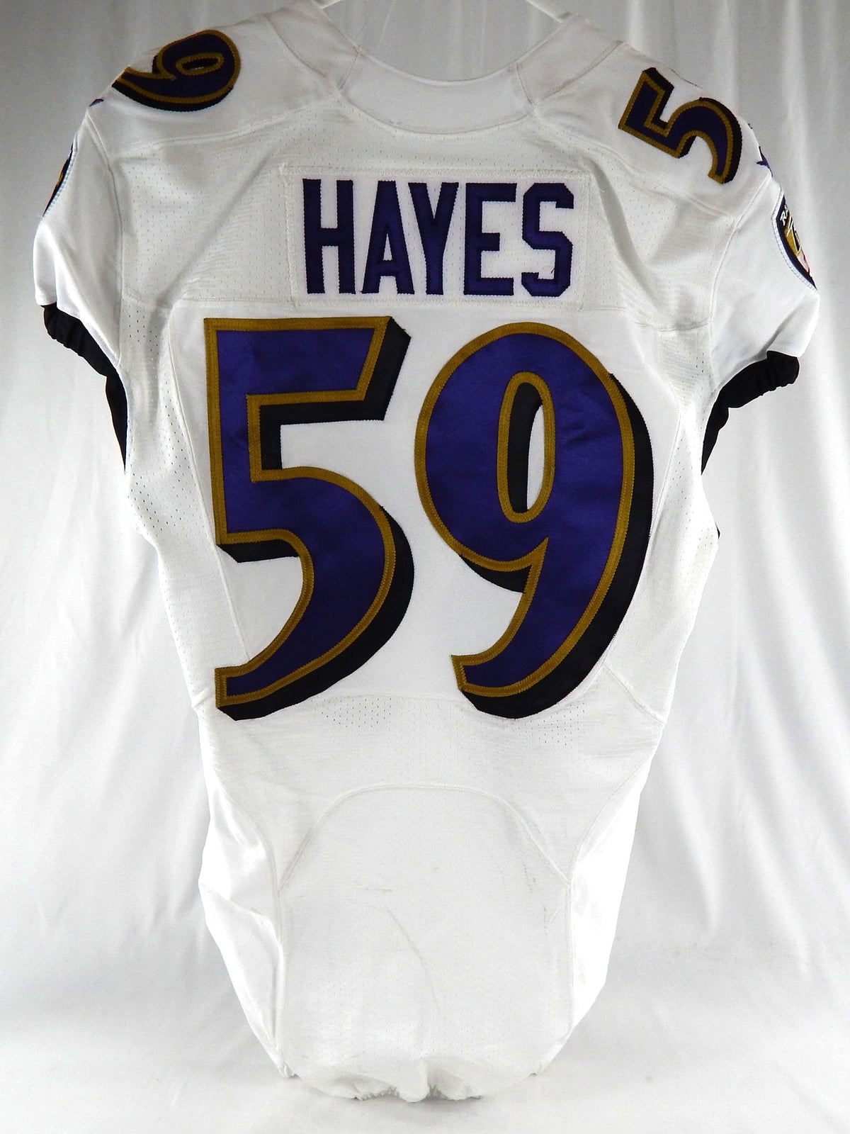 2021 Baltimore Ravens Daelin Hayes #59 Game Used White Jersey 40 742 Pic2