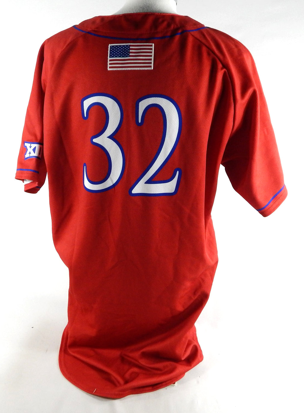 Kansas Jayhawks #32 Game Used Red Jersey Baseball 46 993 Pic2