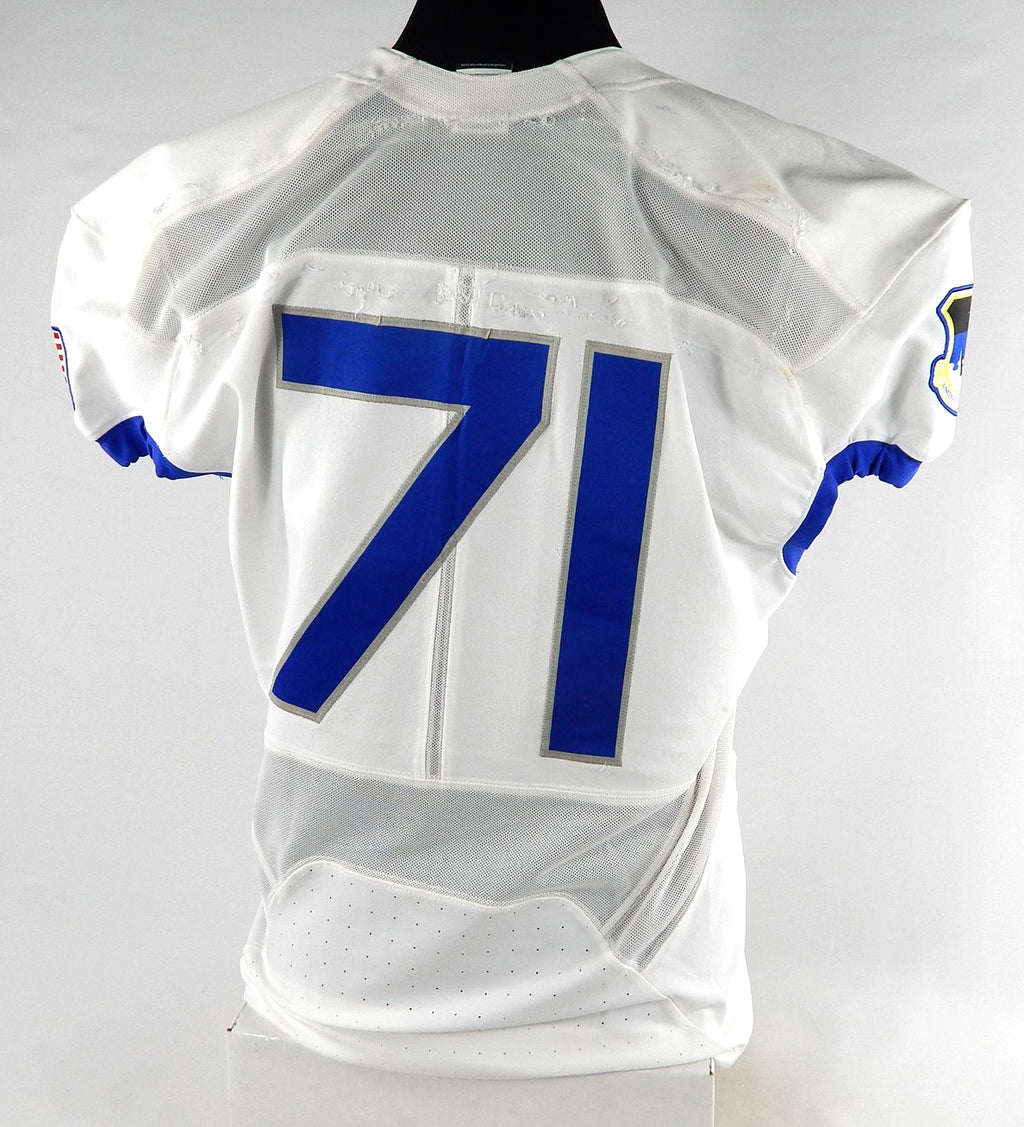 Air Force Falcons #71 Game Used White Jersey Name Plate Removed XL 020 Pic2