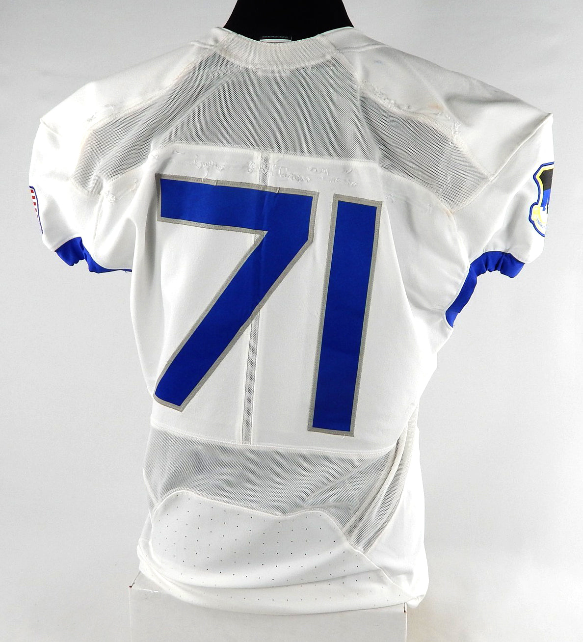 Air Force Falcons #71 Game Used White Jersey Name Plate Removed XL 020 Pic2