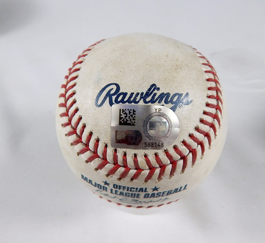 2023 Mets Nationals Game Used Baseball Jose Quintana Jacob Young GO Menses Foul Pic2