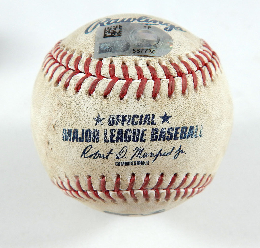 2023 Marlins Nationals Game Used Baseball Johnny Cueto Riley Adams RBI Double 2