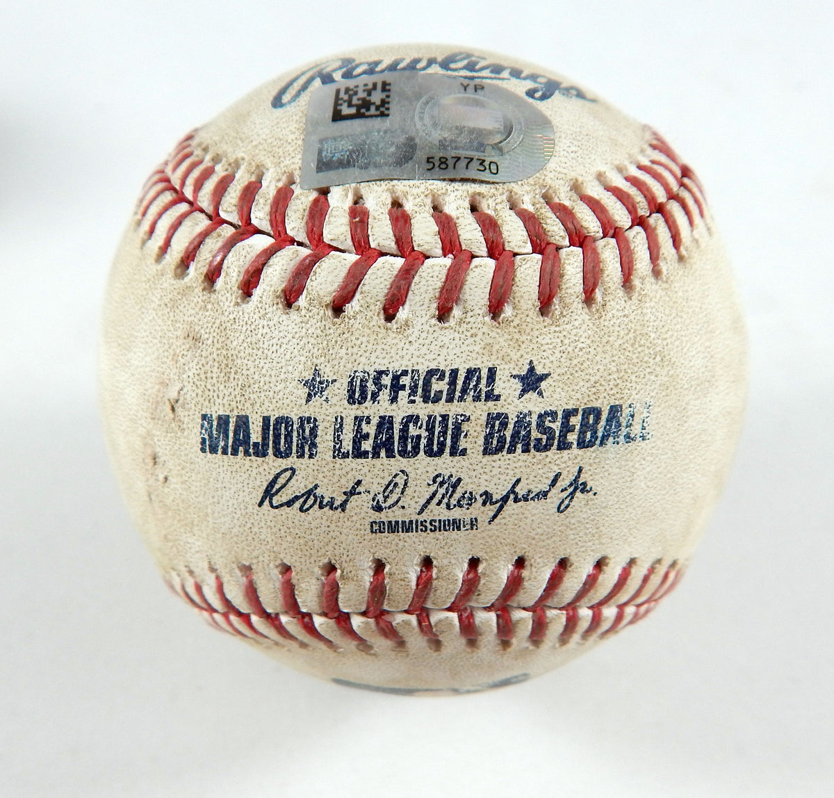 2023 Marlins Nationals Game Used Baseball Johnny Cueto Riley Adams RBI Double 2