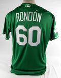 2022 St. Louis Cardinals Angel Rondon #60 Game Issued Green Jersey St Patricks 9