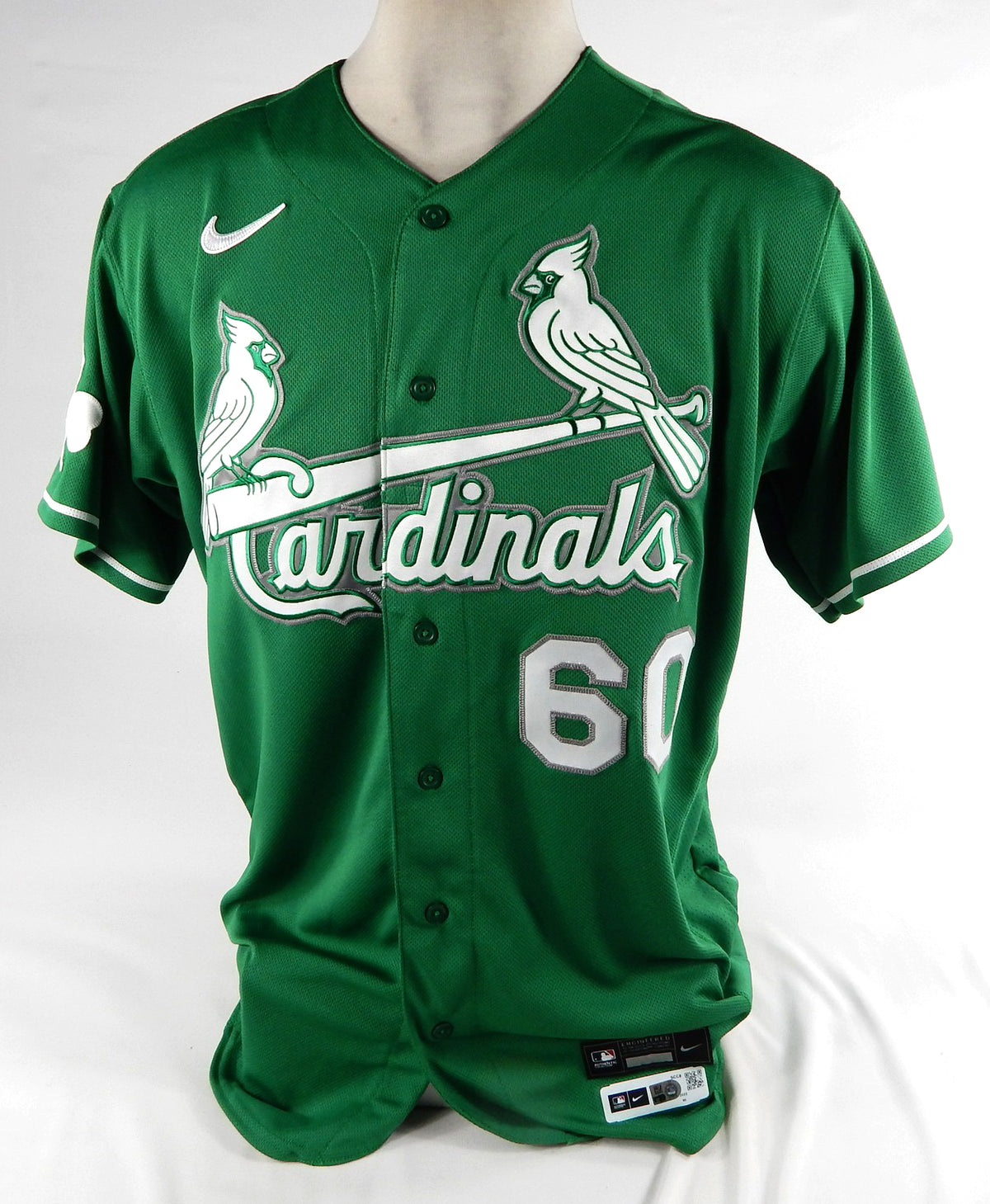 2022 St. Louis Cardinals Angel Rondon #60 Game Issued Green Jersey St Patricks 9 Pic2