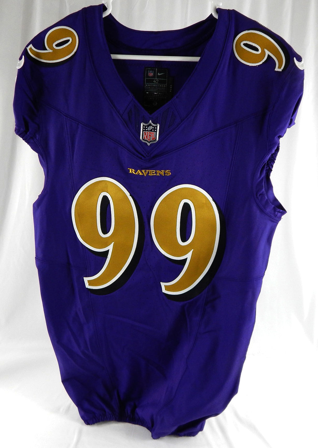 2024 Baltimore Ravens Carl Lawson #99 Game Issued Purple Jersey Color Rush 42 6