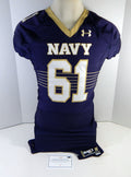 2014 Navy Academy Midshipmen #61 Game Used Navy Jersey Name Plate Removed 46 411