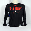 2018-19 Detroit Pistons Team Issued Black Long Sleeve Training Shirt 010 XL S