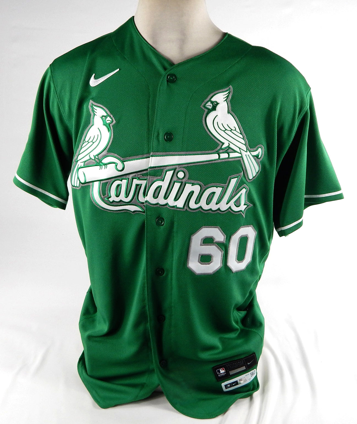 2022 St. Louis Cardinals Angel Rondon #60 Game Issued Green Jersey St Patricks 4 Pic2