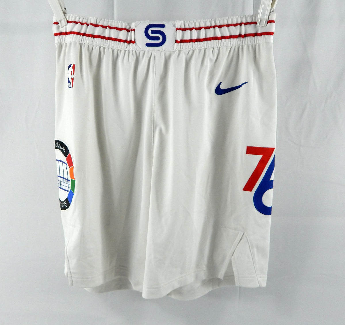 2024-25 Philadelphia 76ers Justin Edwards #19 Game Used White Shorts City L 6