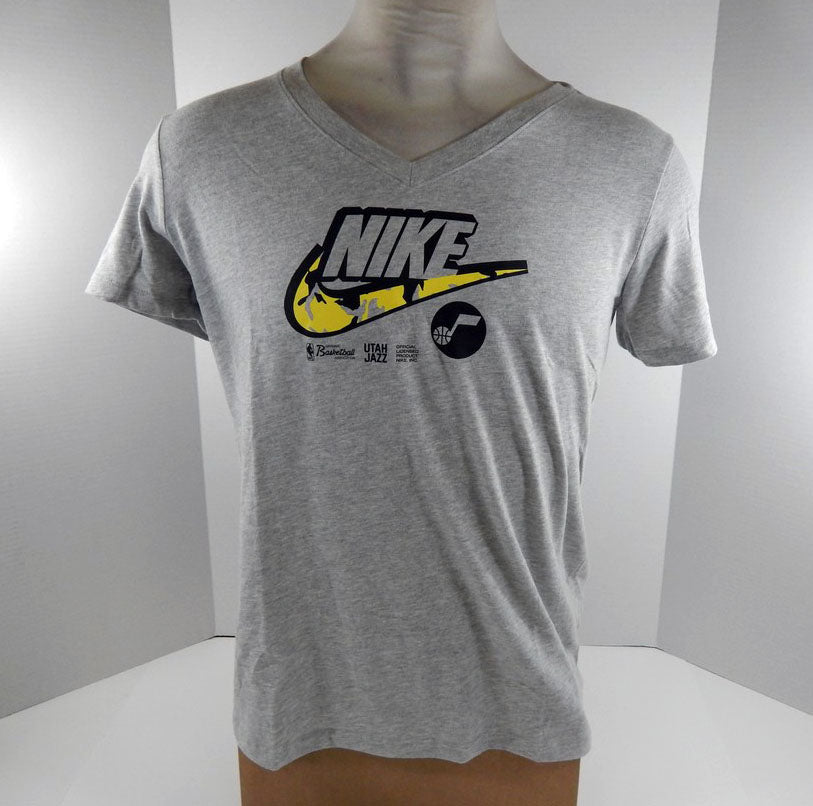 2022-23 Womens Utah Jazz Auth Grey V-Neck T-Shirt Nike NWT L 55S