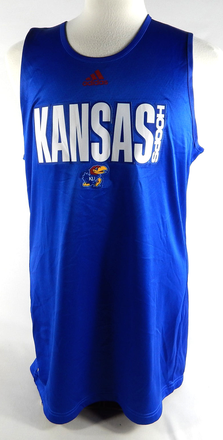 2023-24 Kansas Jayhawks Game Issued Blue Practice Jersey Basketball XL 003