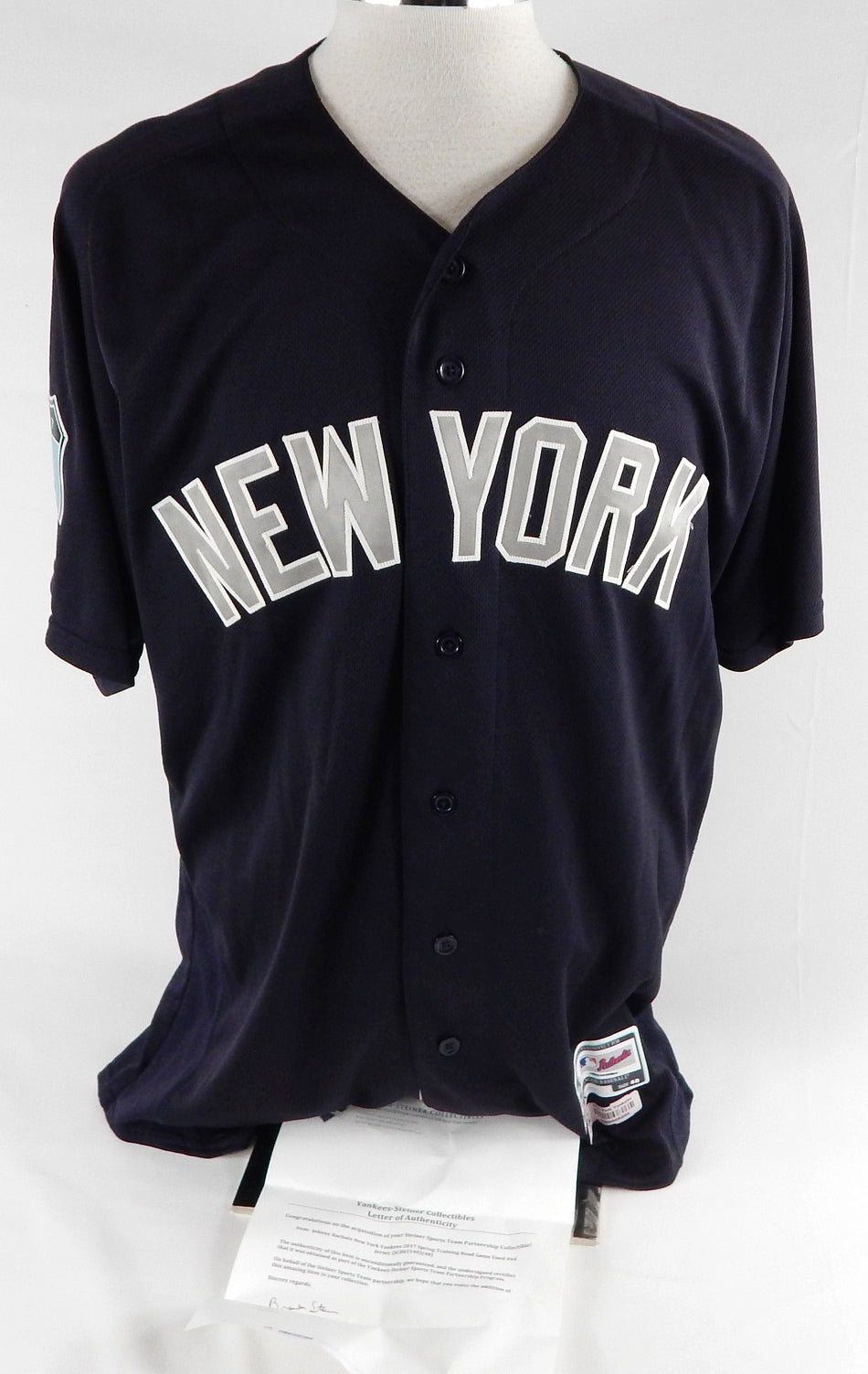 2016 New York Yankees Johnny Barbato #64 Game Used Navy Jersey ST Patch 48 286 Pic2