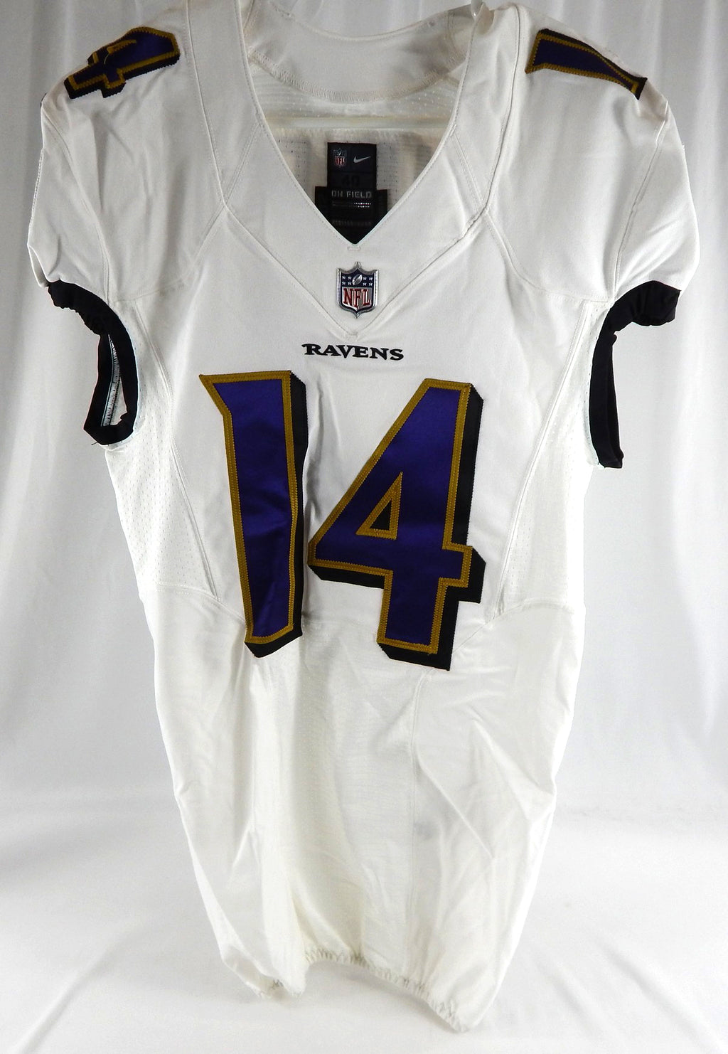 2016 Baltimore Ravens Griff Whalen #14 Game Issued White Jersey 40 741