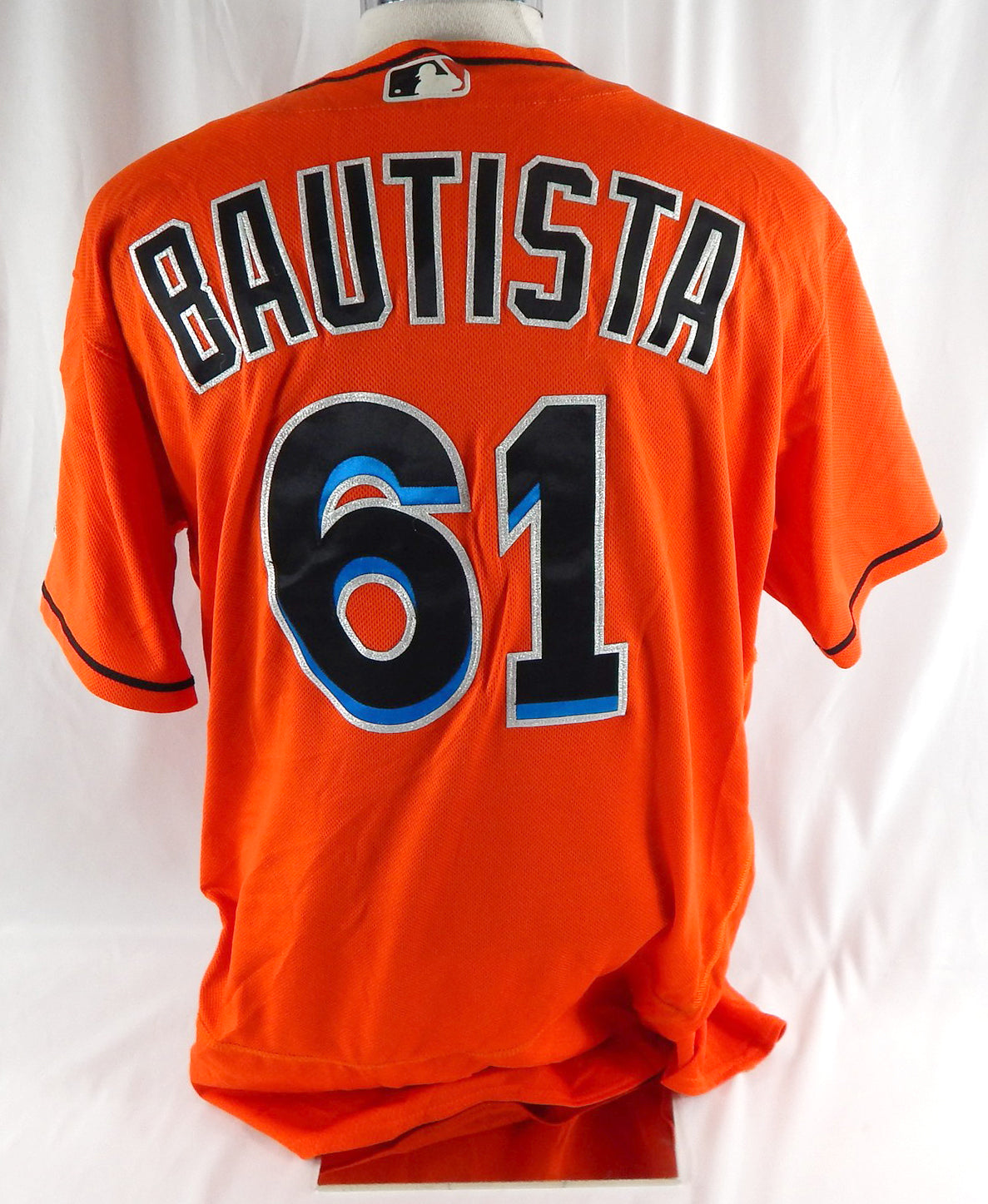 2012-18 Miami Marlins Bautista #61 Game Used Orange Jersey 48 DP113193 Pic2