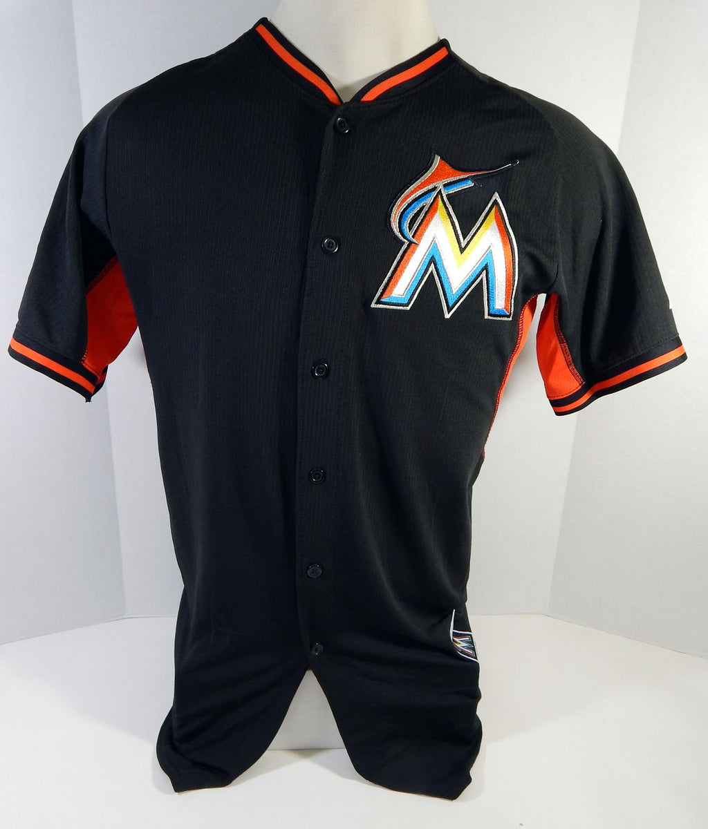 2014-16 Miami Marlins James Buckelew #77 Game Used Black Jersey Ex ST BP 53 Pic2