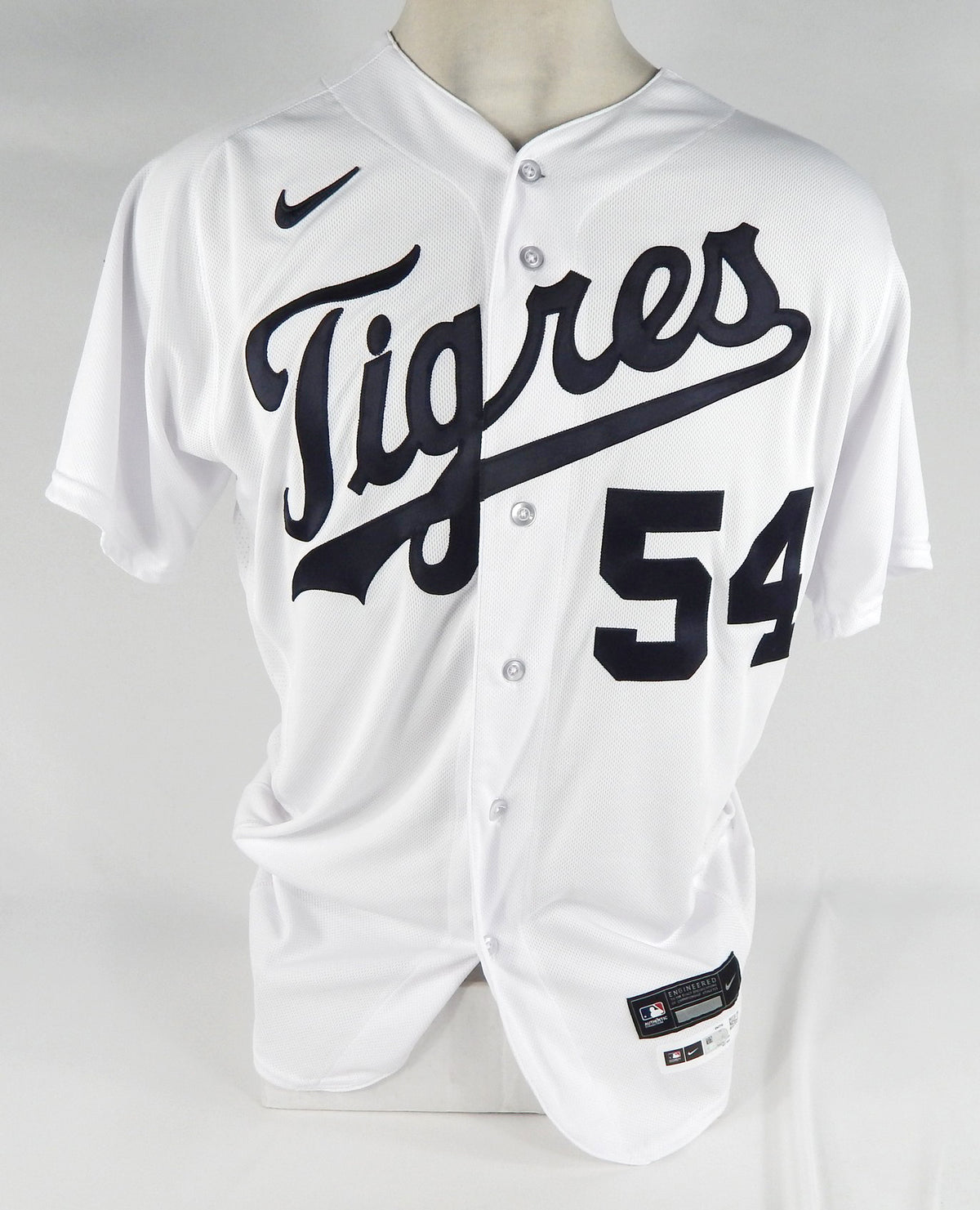 2023 Detroit Tigers Andrew Knapp #54 Game Issued White Jersey El Tigres 44 3 Pic2
