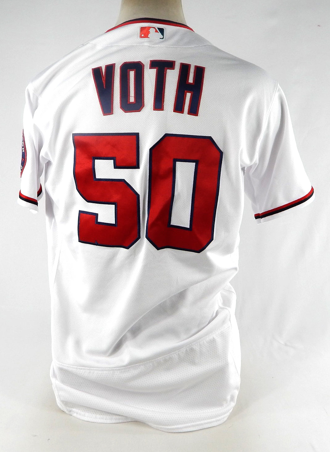 2021 Washington Nationals Austin Voth #50 Game Issued Pos Used White Jersey 44 6 Pic2