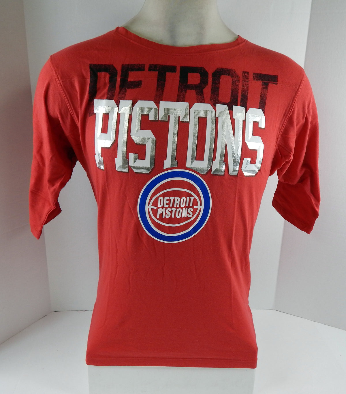 Ladies Detroit Pistons Authentic Red Boatneck Shirt HWC 5th NWT S 32S
