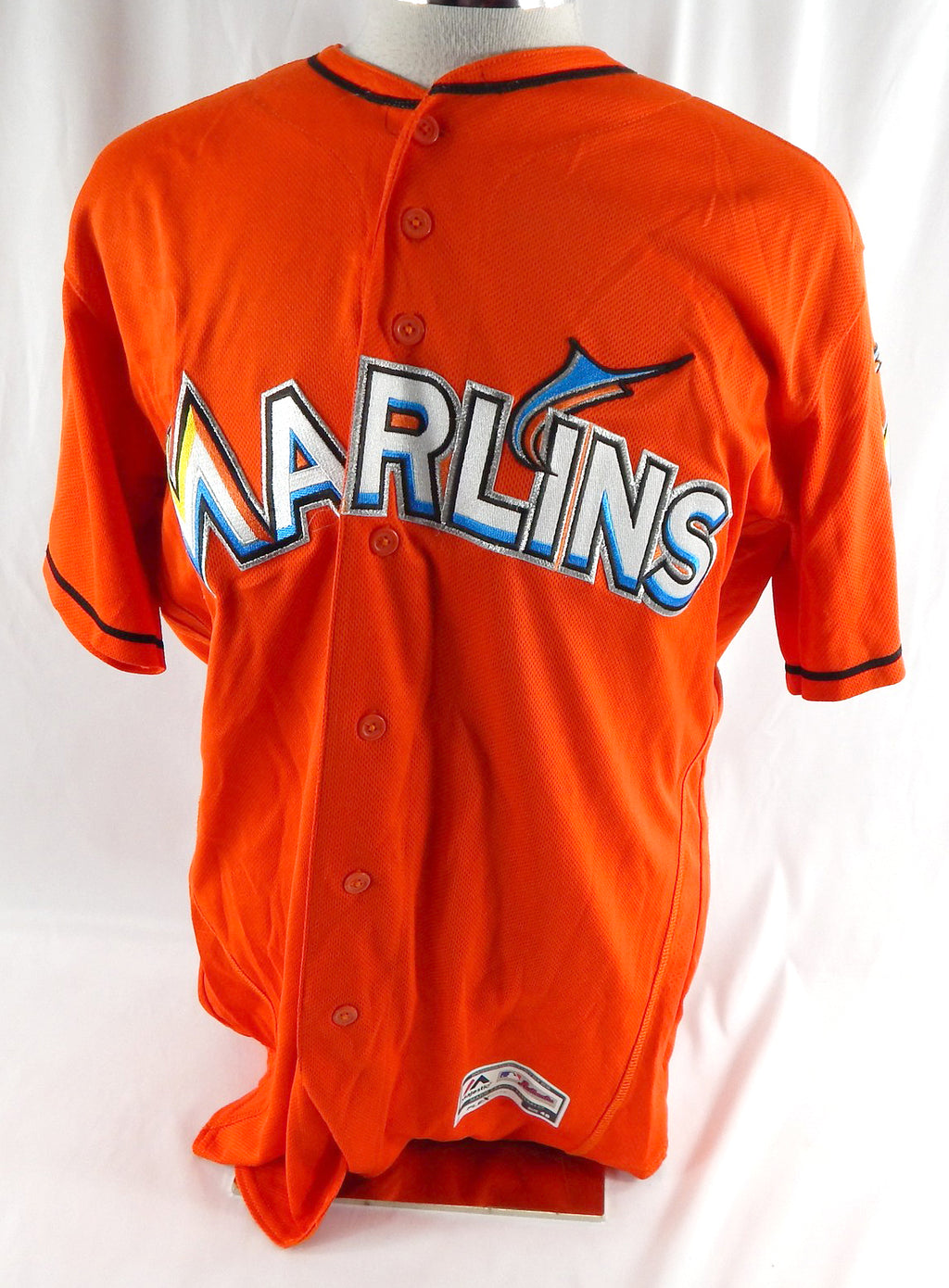 2016-18 Miami Marlins Colby Lusignan #54 Game Used Orange Jersey 48 DP113196