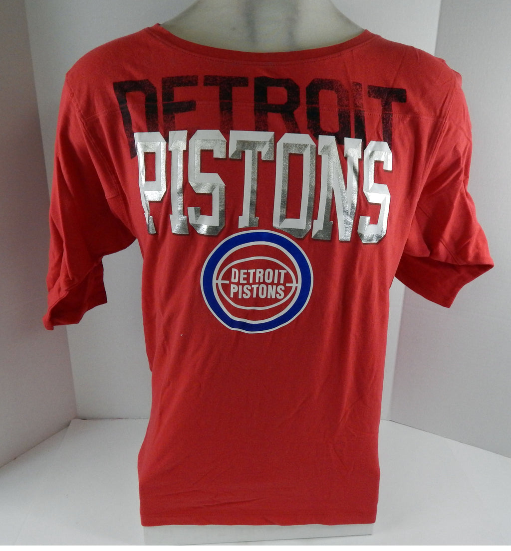 Ladies Detroit Pistons Authentic Red Boatneck Shirt HWC 5th NWT L 34S