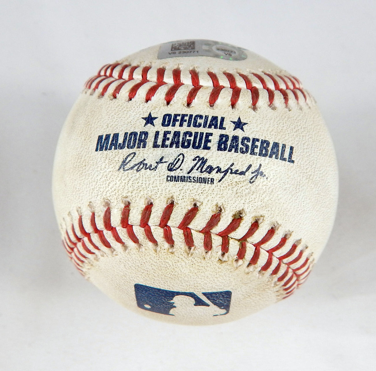 2023 Reds Nationals Game Used Baseball Ashcraft Smith FO Joey Meneses Single