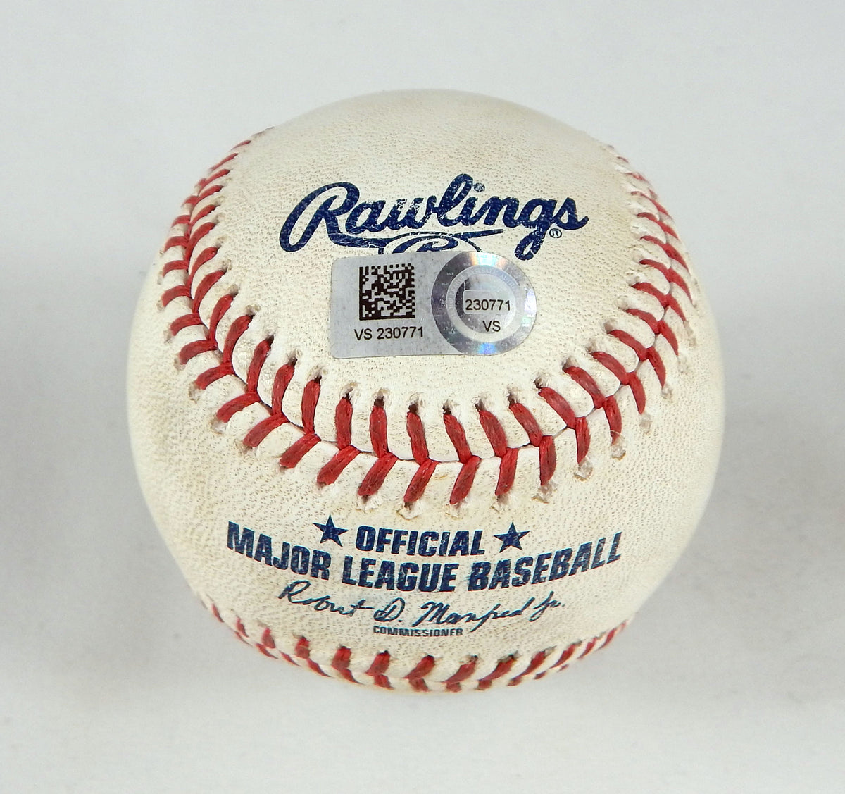 2023 Reds Nationals Game Used Baseball Ashcraft Smith FO Joey Meneses Single Pic2