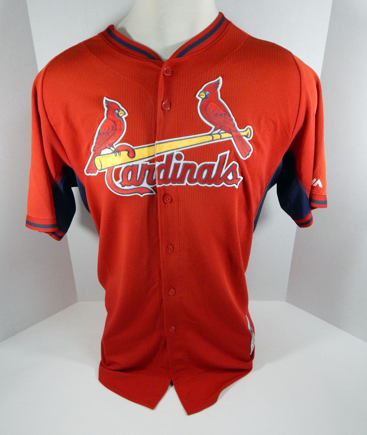 2015 St. Louis Cardinals Sean Maness #61 Game Issued Signed Red Jersey ST BP Pic2
