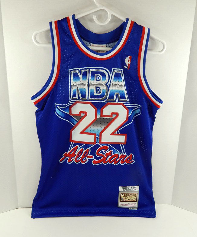 Mens NBA All Star Clyde Drexler #22 Blue Jersey HWC Mitchell & Ness NWT 46S