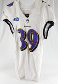 2021 Baltimore Ravens Denzel Williams #39 Game Used White Practice Jersey P 5