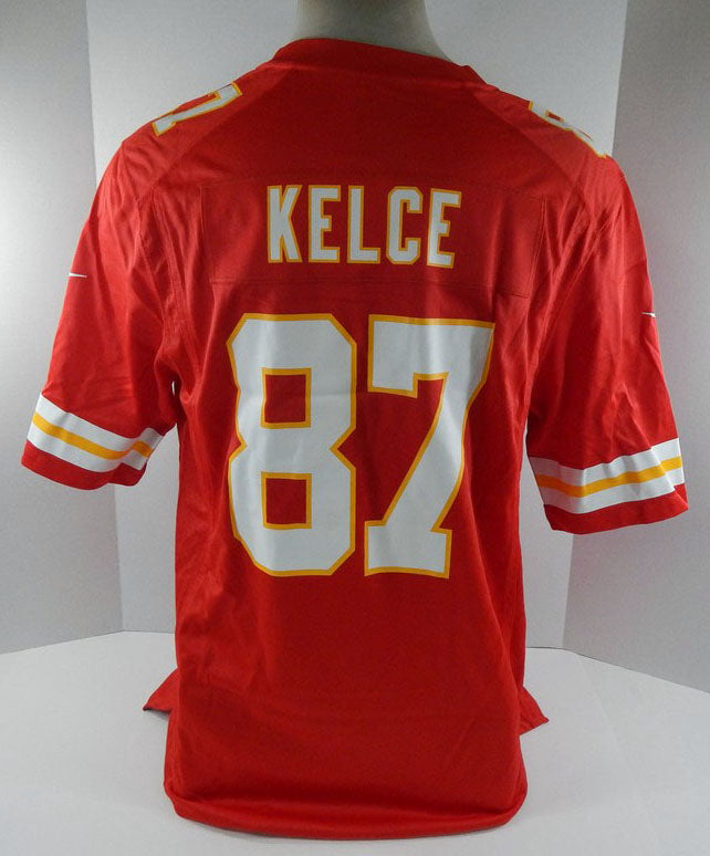 Mens Kansas City Chiefs Travis Kelce #87 Game Red Jersey Super Bowl P Nike NWT L Pic2