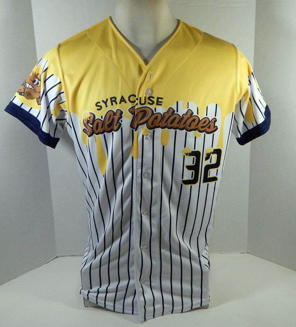2021 Syracuse Mets #32 Game Issued White Jersey Size 44 Salt Potatoes 113 Pic2