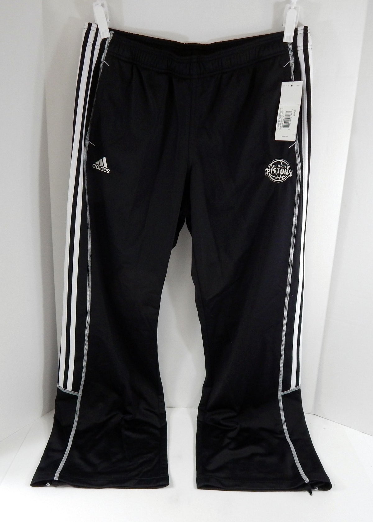 2013 Ladies Detroit Pistons Authentic Black Travel Pants Adidas NWT L 37S Pic2