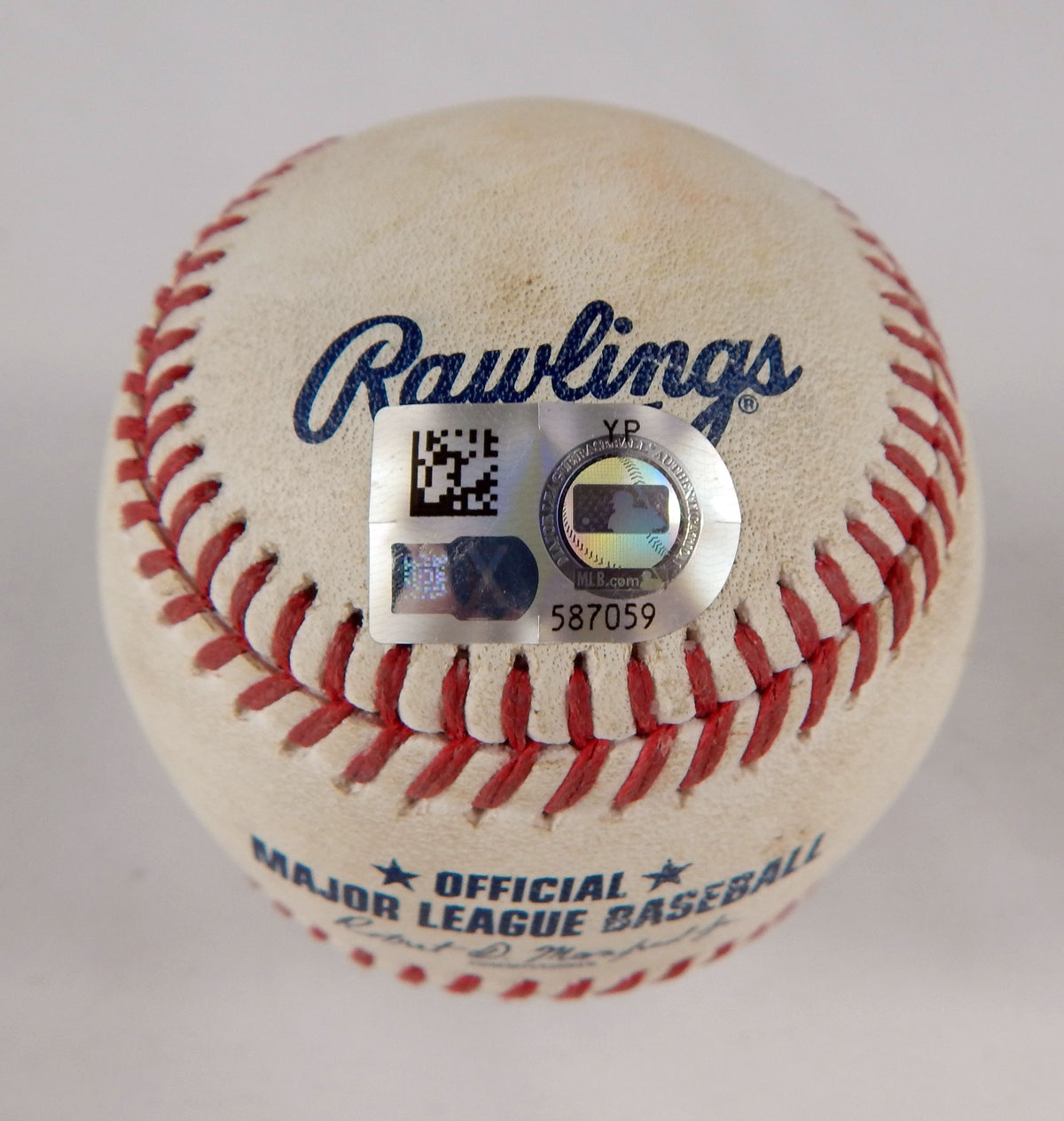 2023 Reds Nationals Game Used Baseball Ian Gibaut Dominic Smith Single Pic2