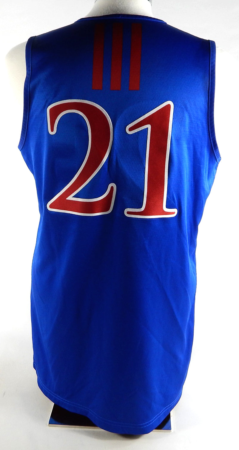 2023-24 Kansas Jayhawks #21 Game Used Blue Practice Jersey Basketball XL DP83011 Pic2
