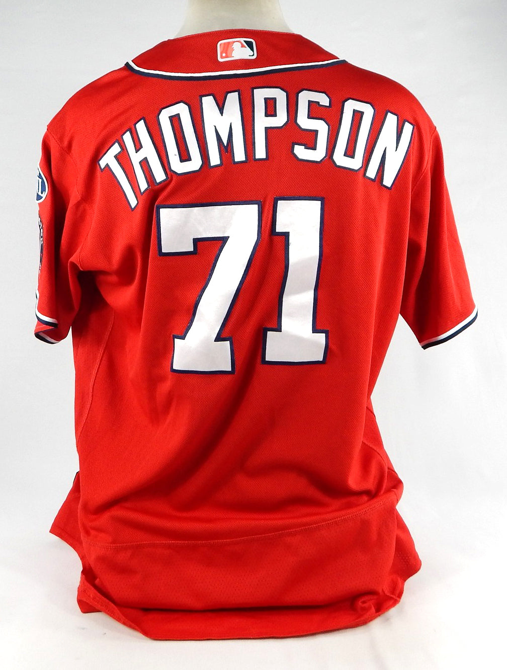 2023 Washington Nationals Mason Thompson #71 Game Issued Pos Used Red Jersey 9