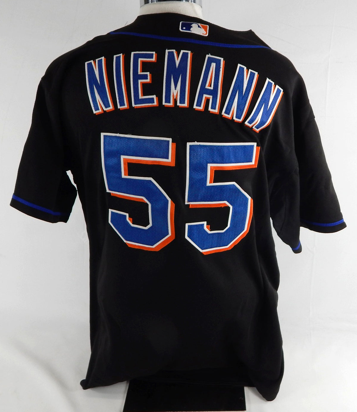 2010 New York Mets Randy Niemann #55 Game Used Black Jersey 50 913 Pic2