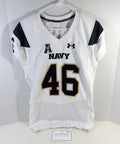 2018 Navy Academy Midshipmen #46 Game Used White Jersey Name Plate Rem 42 427