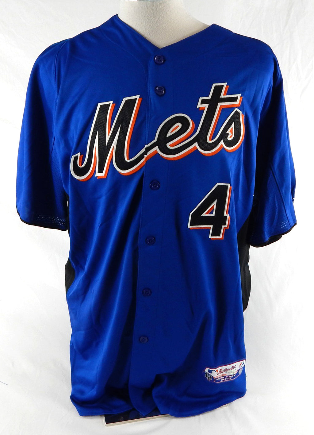 2011 New York Mets Zach Lutz #4 Game Issued Blue Jersey ST BP 46 426