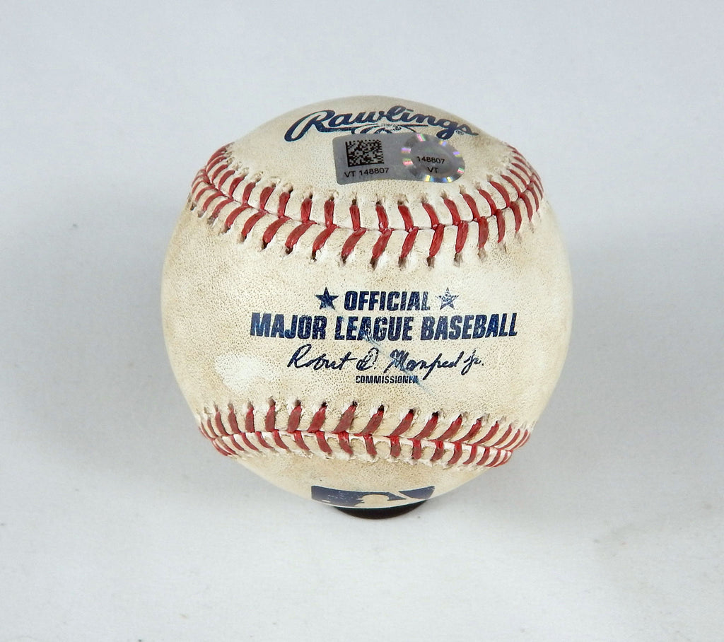 2023 Reds Nationals Game Used Baseball Patrick Corbin Spencer Steer Foul. 343