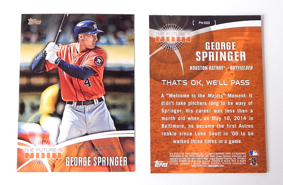 Lot of (100+) 2014 Topps Update George Springer #FN-GS3 Houston Astros Mint Pic2