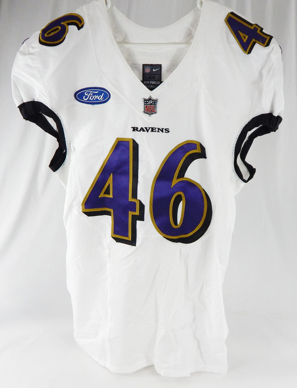 2022 Baltimore Ravens Justin Mascoll #46 Game Used White Practice Jersey Ford P0