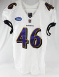2022 Baltimore Ravens Justin Mascoll #46 Game Used White Practice Jersey Ford P0