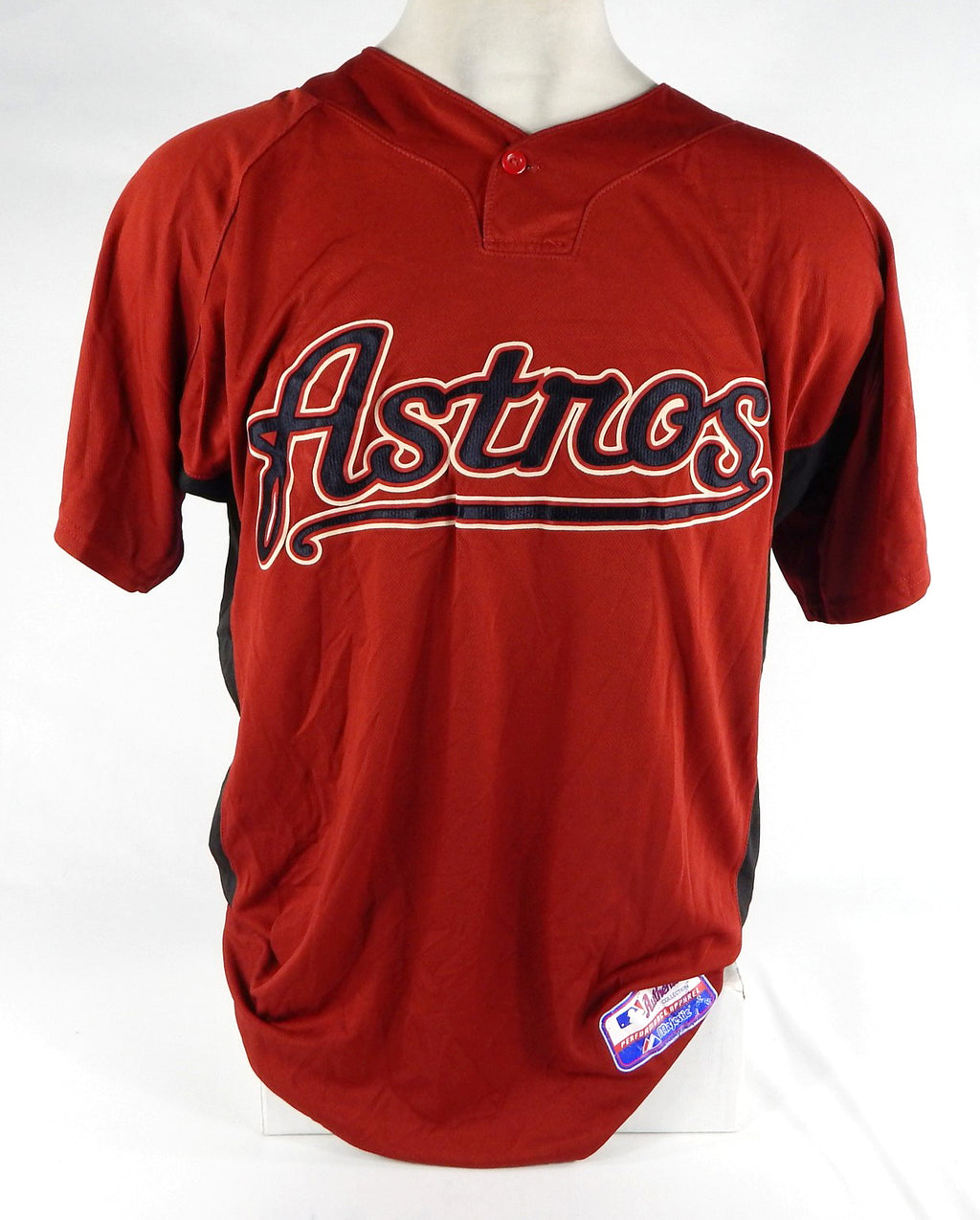 Houston Astros Meacham #10 Game Used Red Jersey ST BP 46 DP67611