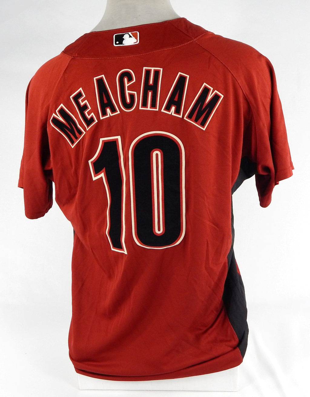Houston Astros Meacham #10 Game Used Red Jersey ST BP 46 DP67611 Pic2