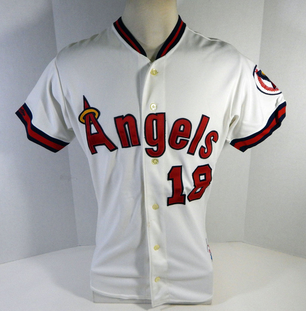 1991 California Angels Donnie Hill #18 Game Used White Jersey 408 Pic2