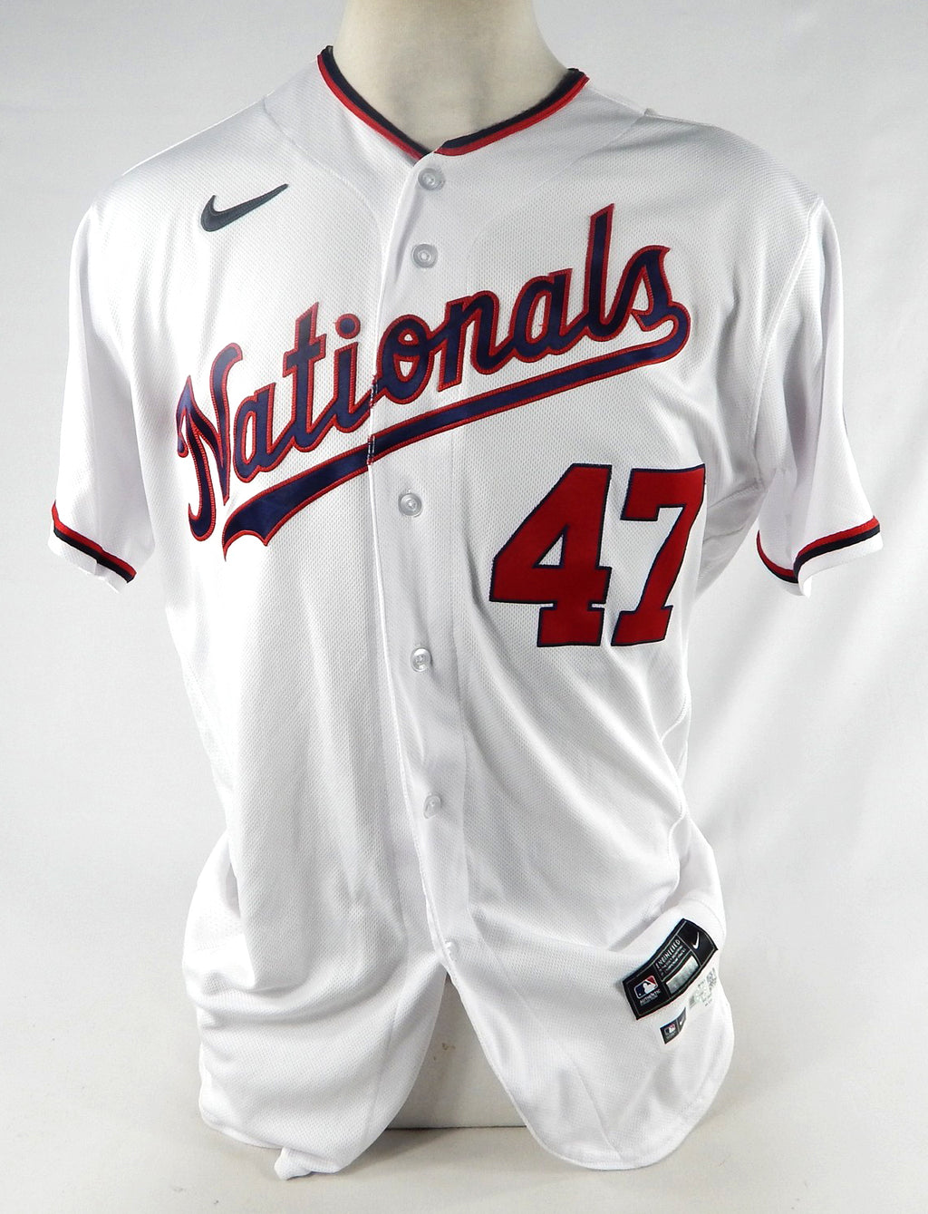 2022 Washington Nationals Richard Urena #47 Game Issued White Jersey 44 427 Pic2