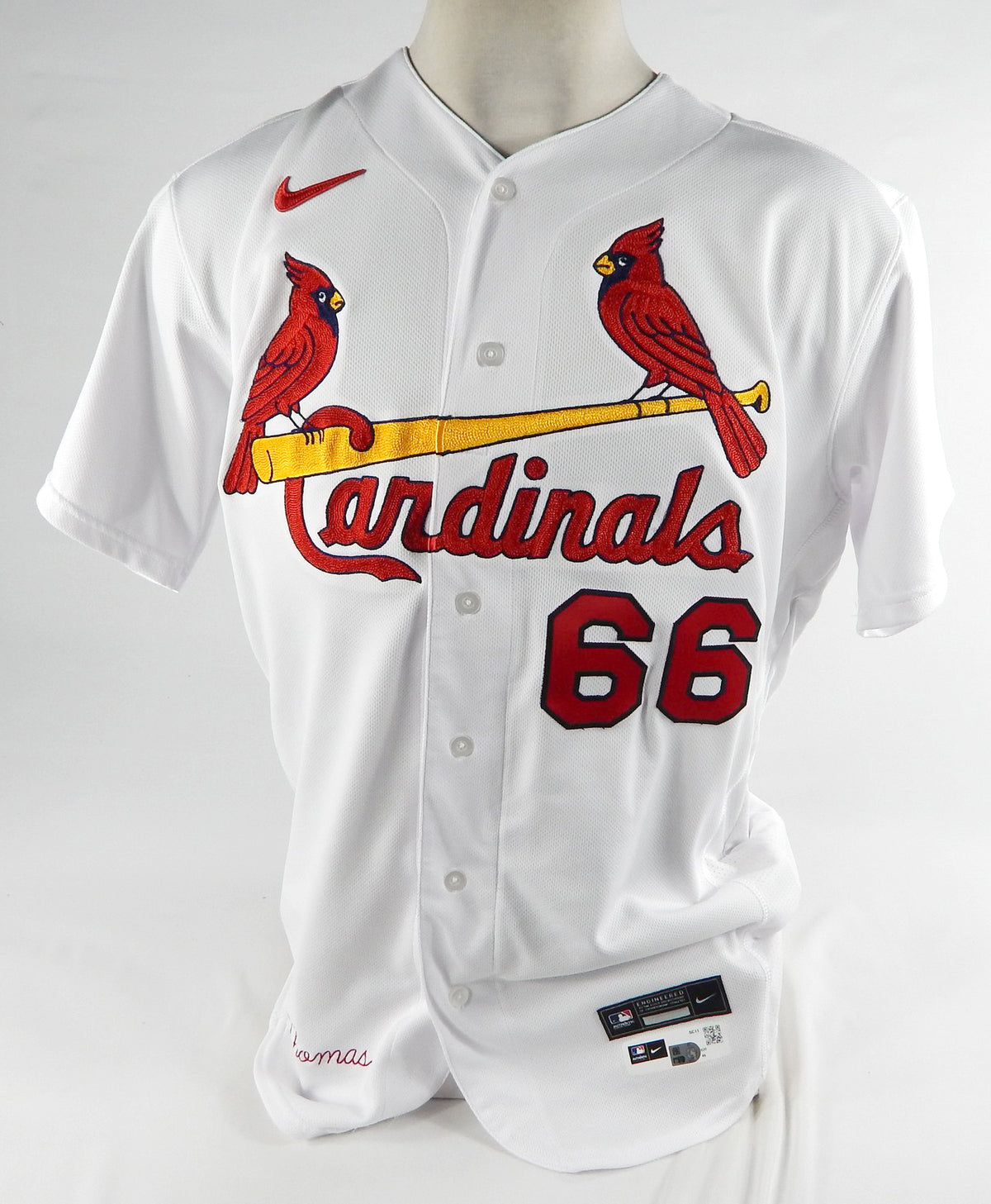 2020 St. Louis Cardinals Connor Thomas #66 Game Issued White Jersey 46 DP72527 Pic2