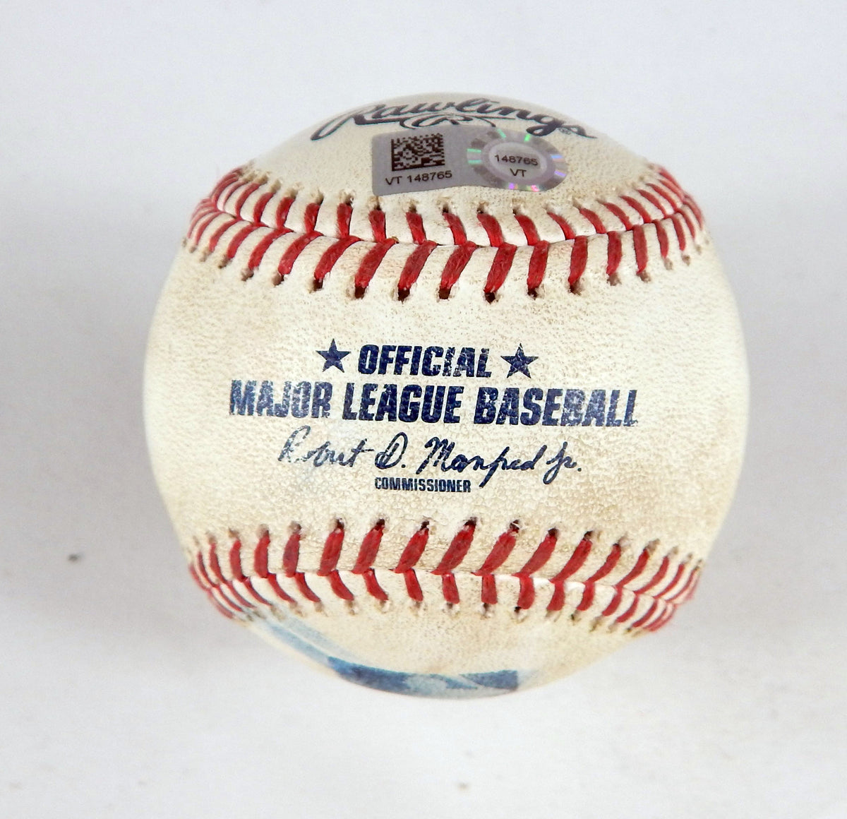 2023 Marlins Nationals Game Used Baseball Alcantara Lane Thomas RBI Double 54