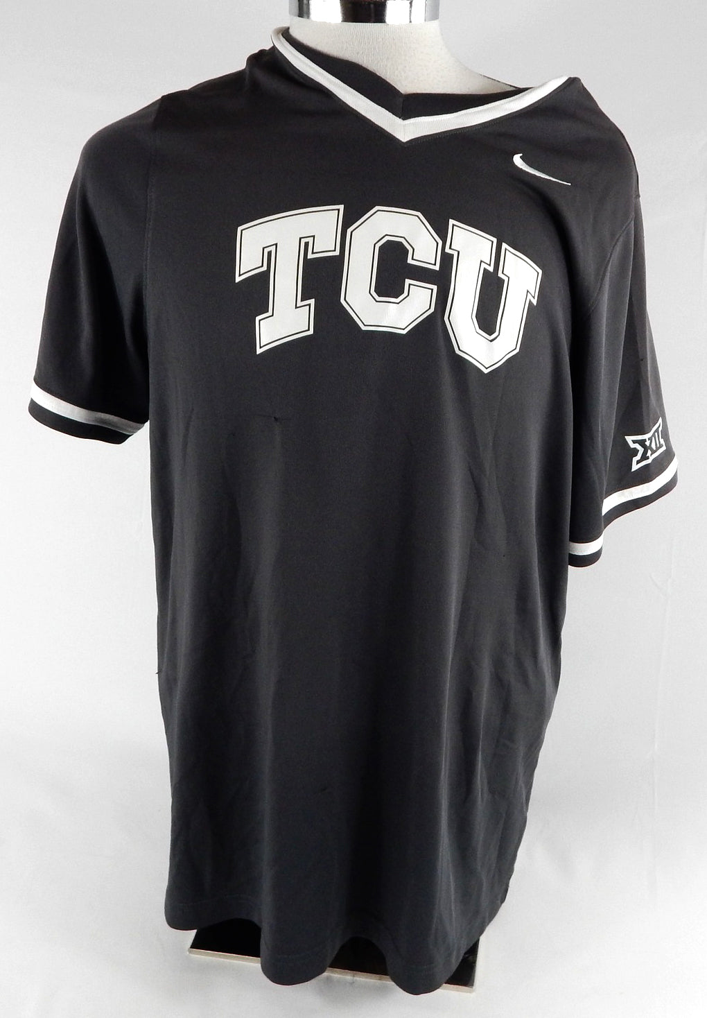2020 Texas Christian TCU Frogs #34 Game Issued Grey Practice Jersey Baseball 05